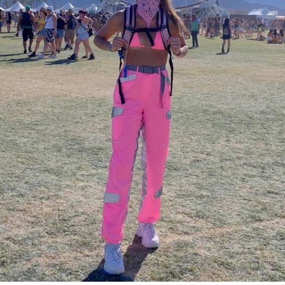 I.AM.GIA Neon Pink Reflective Neptune Track Pants NEW - Picture 8 of 9